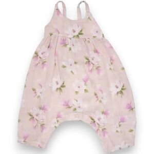 Angel Dear Magnolia Floral Tie Back Romper 3-6 Months NWOT